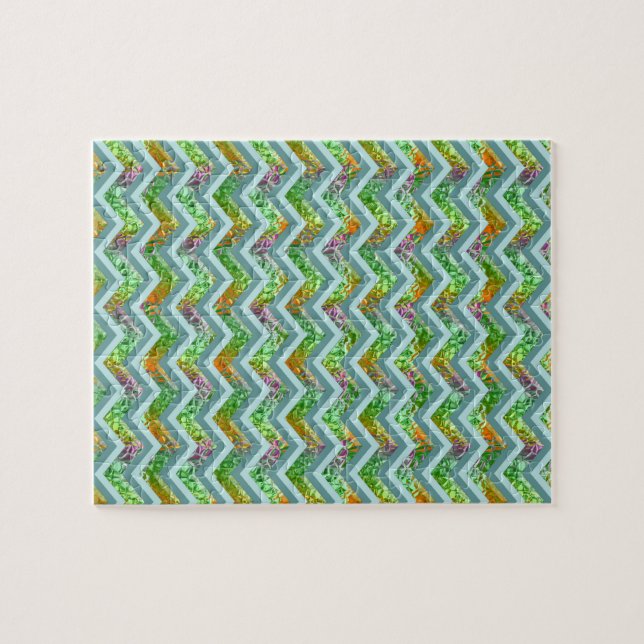 Stained Glass ZigZag Jigsaw Puzzle (Horizontal)