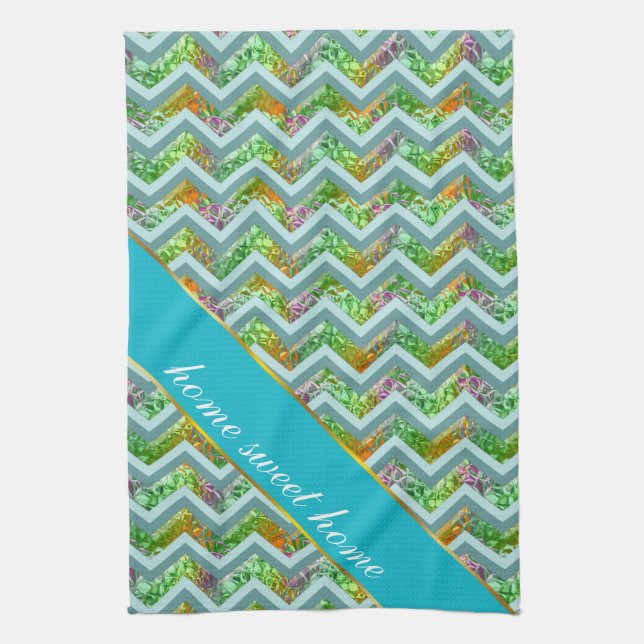 Stained Glass ZigZag Kitchen Towel (Vertical)