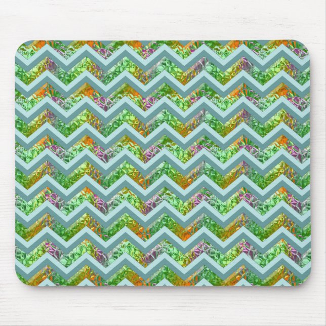 Stained Glass ZigZag Mouse Pad (Front)