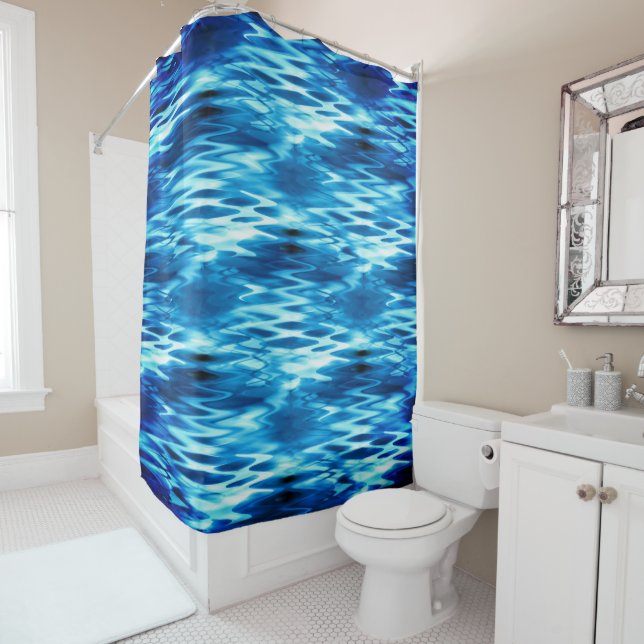 Stained gradient blue forming abstract whirlpool t (In Situ)