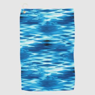 Stained gradient blue forming abstract whirlpool t golf towel