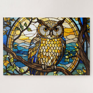 Stained Grass Owl Jigsaw Puzzle