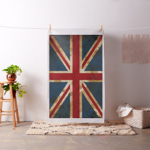 Stained Grunge Union Jack UK Flag Fabric