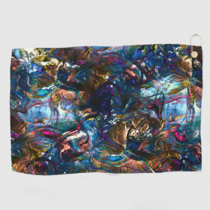 Stained 'heavy paints' overlapping in mix colourfu golf towel