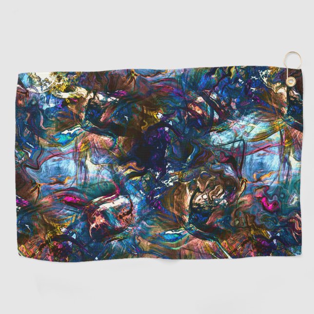 Stained 'heavy paints' overlapping in mix colourfu golf towel (Horizontal)