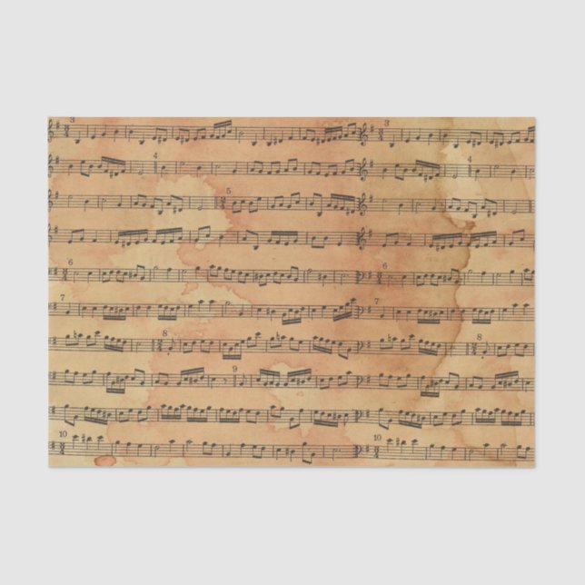 Stained Music Notes Sheet Decoupage (Front)
