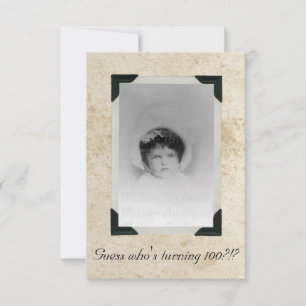 Stained Paper Old Photo Birthday Invitation