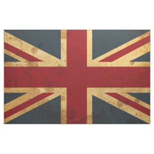 Stained Union Jack UK Flag Fabric