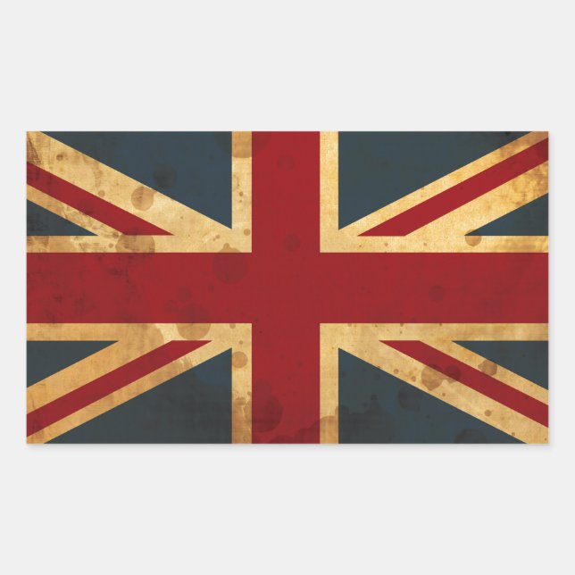 Stained Union Jack UK Flag Sticker (Front)