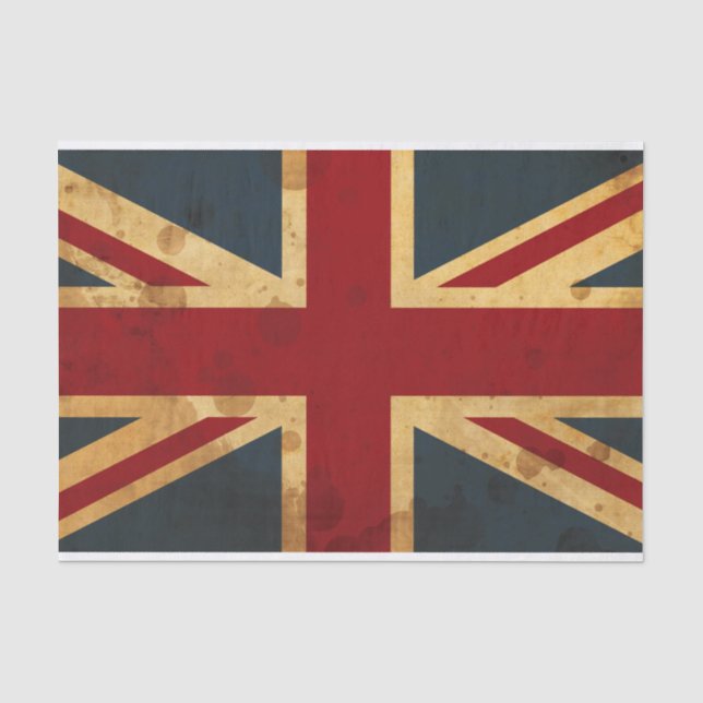Stained Union Jack UK Flag Tissue Paper (Front)