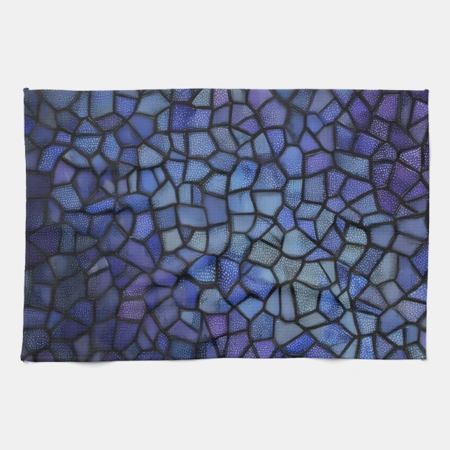 StainedGlassMosaic  Kitchen Towel (Horizontal)