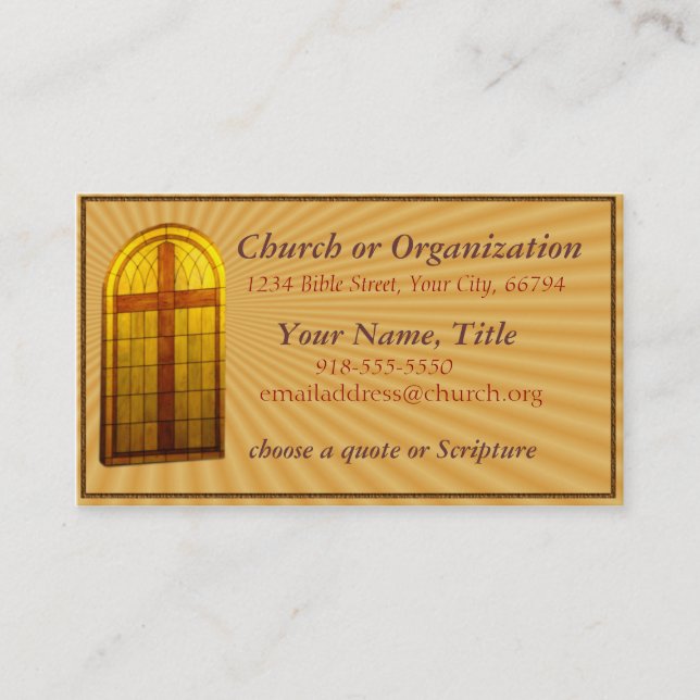 Stainglass Church Window2 Business Card- customize Card (Front)