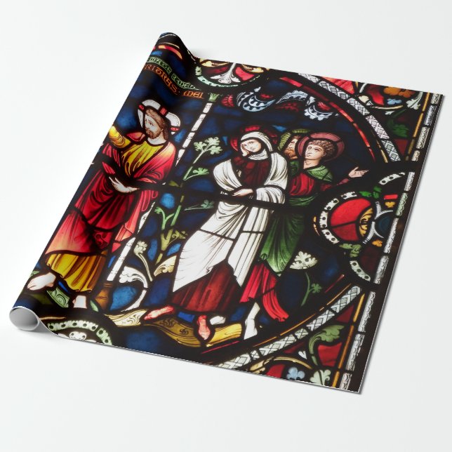 Stainglass WIndow from Salisbury Cathedral Wrapping Paper (Unrolled)