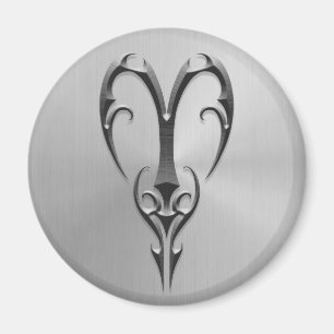 Stainless Steel Aries Symbol Magnet