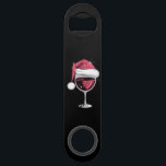 Stainless Steel Bottle Opener Bar Key<br><div class="desc">Red Wine Glass Christmas Funny Christmas Xmas Santa</div>