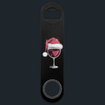 Stainless Steel Bottle Opener Bar Key<br><div class="desc">Red Wine Glass Christmas Funny Christmas Xmas Santa</div>