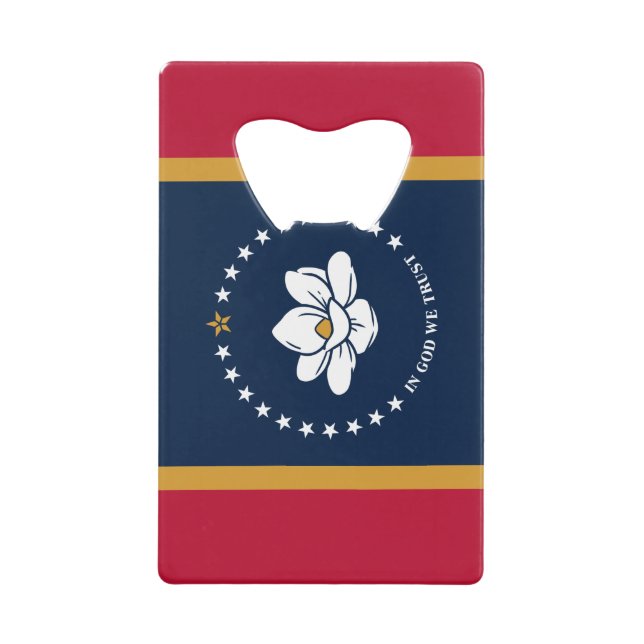 Stainless Steel Bottle Opener flag of Mississippi (Devant)