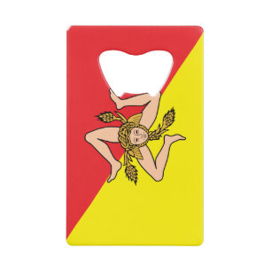 Stainless Steel Bottle Opener flag of Sicily Credit Card Bottle Opener