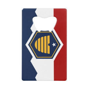 Stainless Steel Bottle Opener flag of Utah, USA Credit Card Bottle Opener