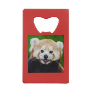 Stainless Steel Bottle Opener RED PANDA/INITIAL Credit Card Bottle Opener