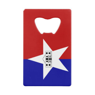 Stainless Steel Bottle Opener San Antonio flag Credit Card Bottle Opener