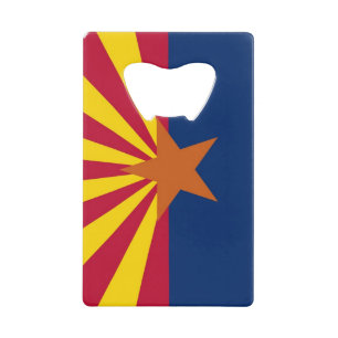 Stainless Steel Bottle Opener with flag of Arizona Credit Card Bottle Opener
