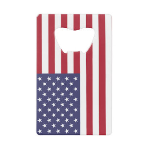 Stainless Steel Bottle Opener with flag of USA Credit Card Bottle Opener