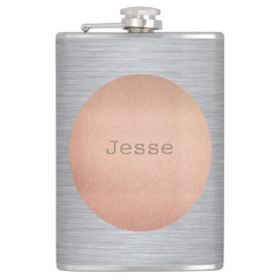 Stainless Steel & Copper Monogram Flask