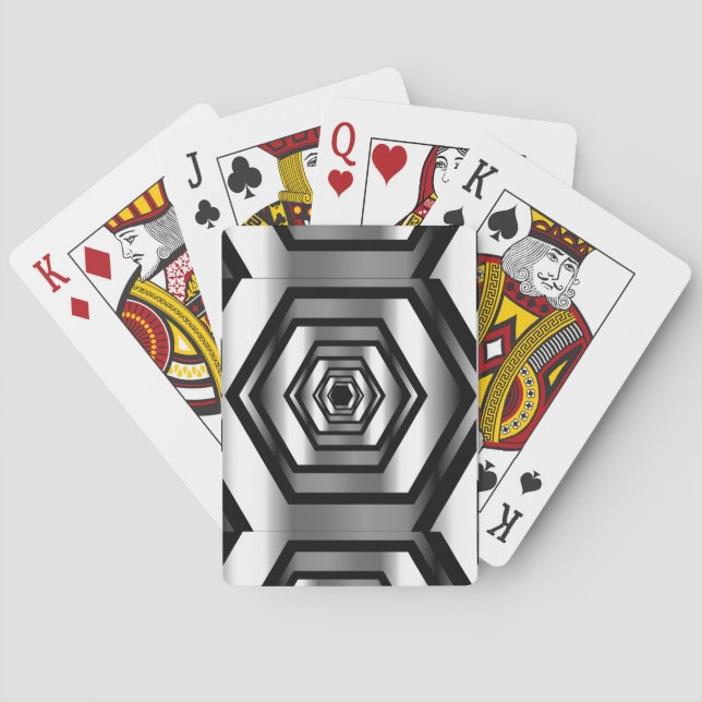 Stainless steel hexagon playing cards (Back)
