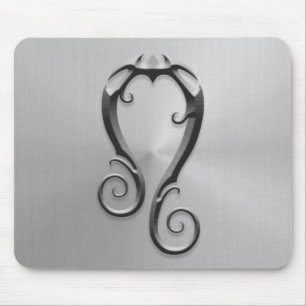 Stainless Steel Leo Symbol Mouse Pad