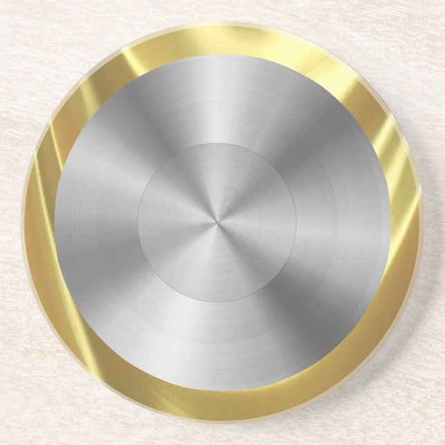 Stainless Steel Look Gold Coaster (Front)