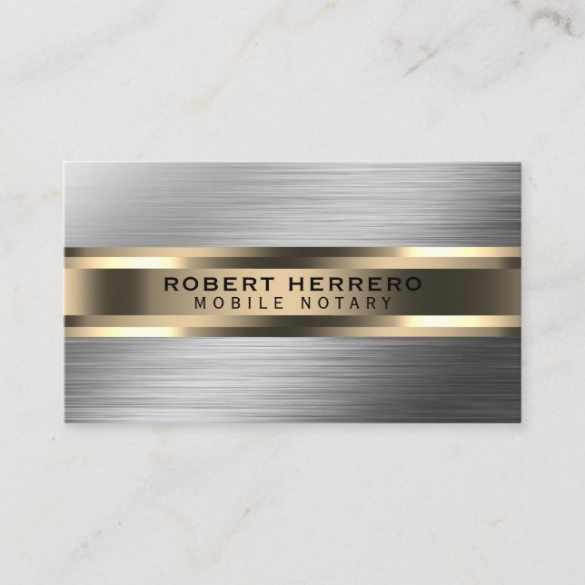 Stainless steel metal faux texture gold  business  card (Front)