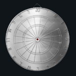 Stainless Steel Metal Look Dartboard<br><div class="desc">Brushed metal background texture (faux - product is not made out of actual metal)
Customize this great product with your own scannable QR bar code text, monogram, logo, company slogan, or personal message! (click the orange "Customize it!" button above)</div>