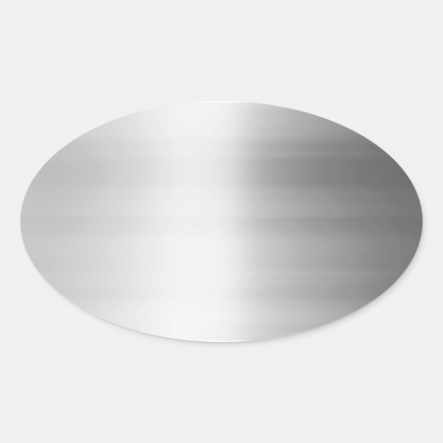 Stainless Steel Metal Look Oval Sticker (Front)