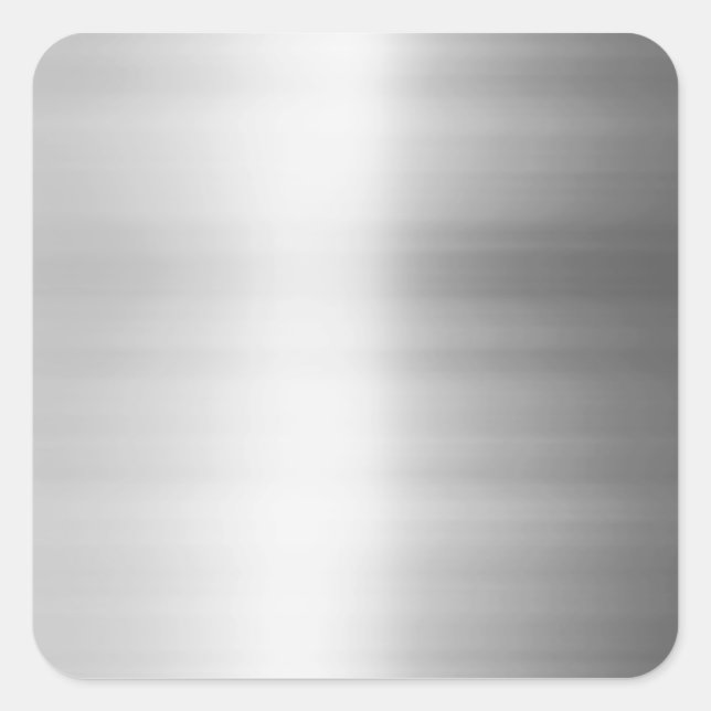 Stainless Steel Metal Look Square Sticker (Front)