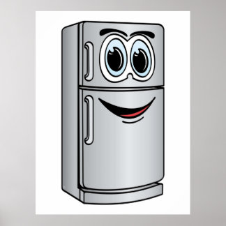 Stainless Steel Refrigerator Cartoon Poster