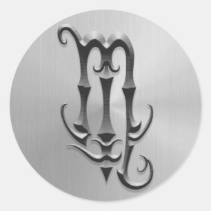 Stainless Steel Scorpio Symbol Classic Round Sticker