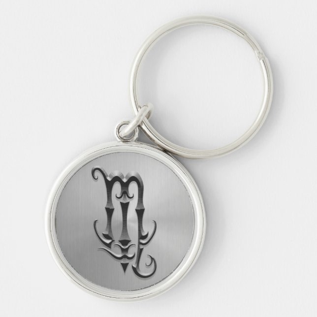 Stainless Steel Scorpio Symbol Keychain (Front)