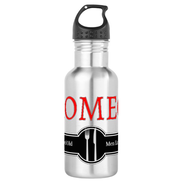 Stainless Steel Water Bottle Funny ROMEO Quote (Front)