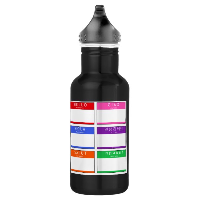 Stainless Steel Water Bottle Hello My Name Is (Right)