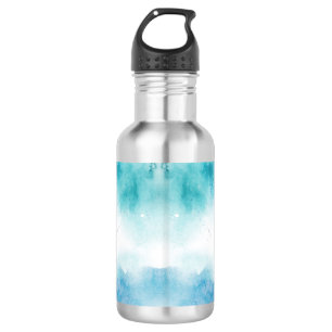 Stainless steel water bottle with a black cap