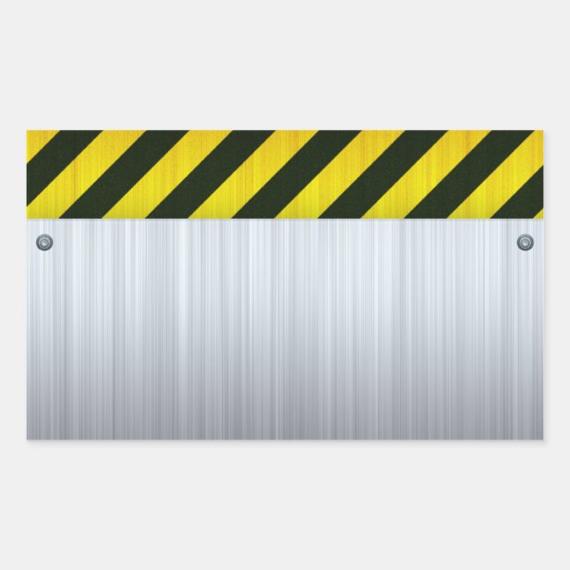 Stainless Steel with Hazard Stripes Sticker (Front)