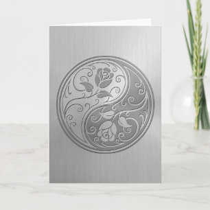 Stainless Steel Yin Yang Roses Card