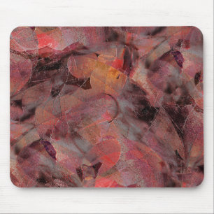 Stains in red hues on black grey grainy background mouse pad