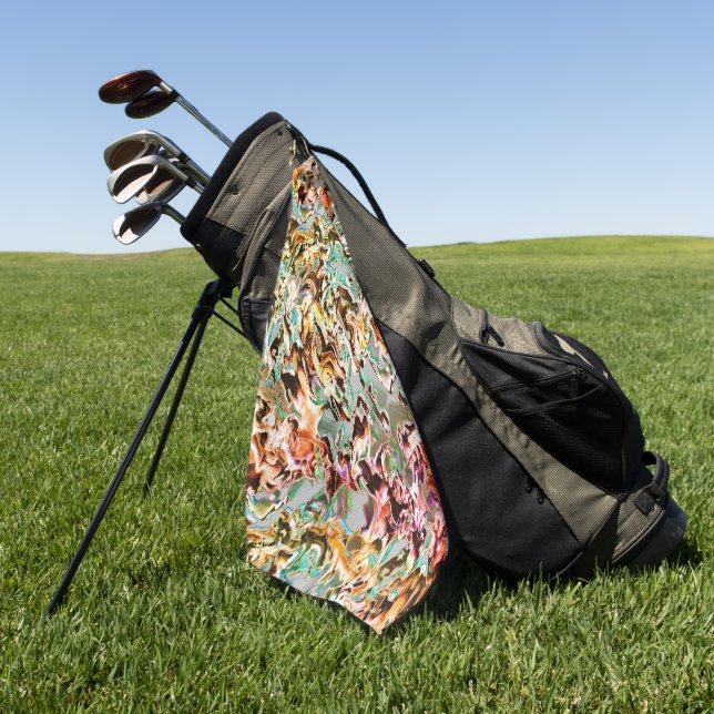 Stains with gradient or fume, orange to coloured golf towel (Green)