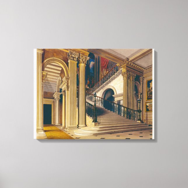 Stair Case, Buckingham House, from 'The History of Canvas Print (Front)