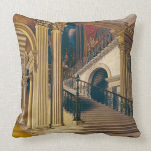 Stair Case, Buckingham House, from 'The History of Throw Pillow