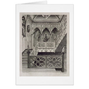 Staircase at Strawberry Hill, engraved by J. Newto