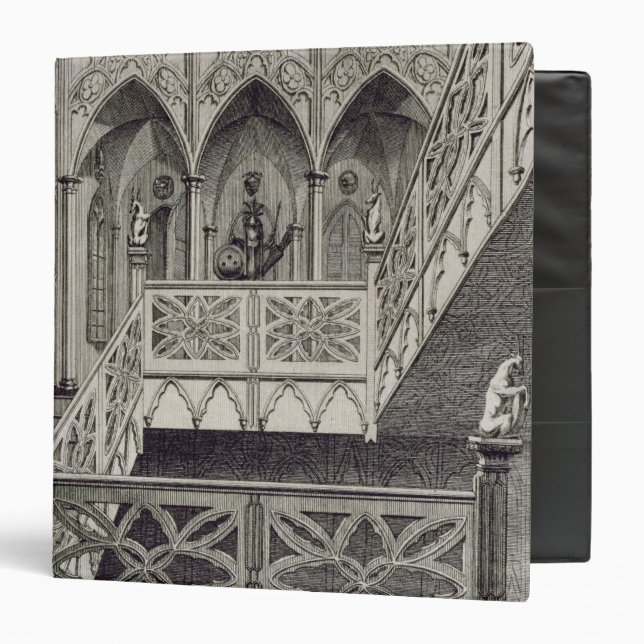 Staircase at Strawberry Hill, engraved by J. Newto Binder (Front/Inside)