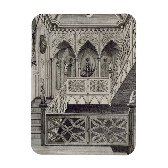 Staircase at Strawberry Hill, engraved by J. Newto Magnet (Vertical)
